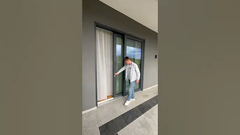 यूरोपीय आँगन स्लाइडिंग दरवाजा! बड़ा टेम्पर्ड ग्लास!